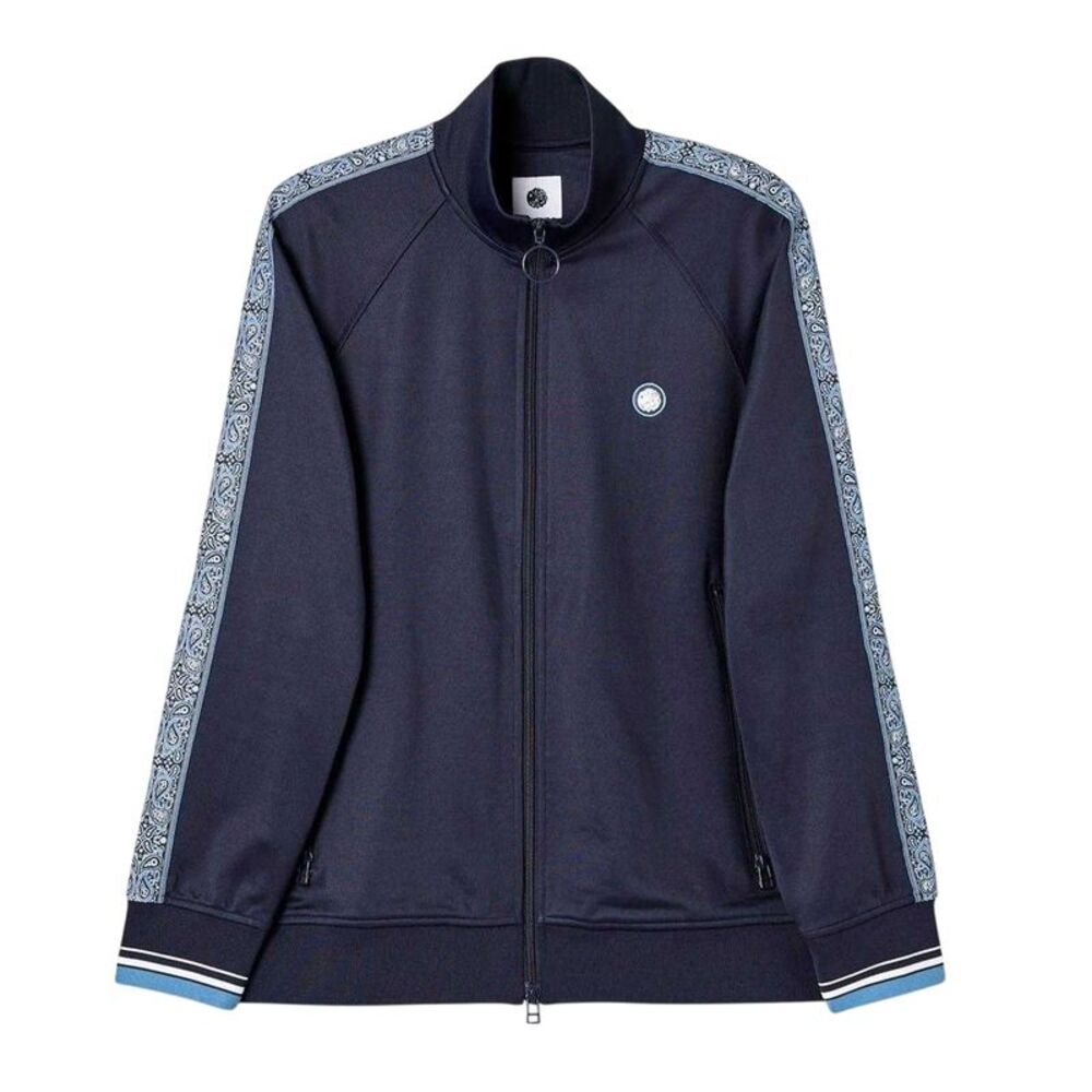 Pretty Green Mens Eclipse Paisley Taped  Track Top / Navy